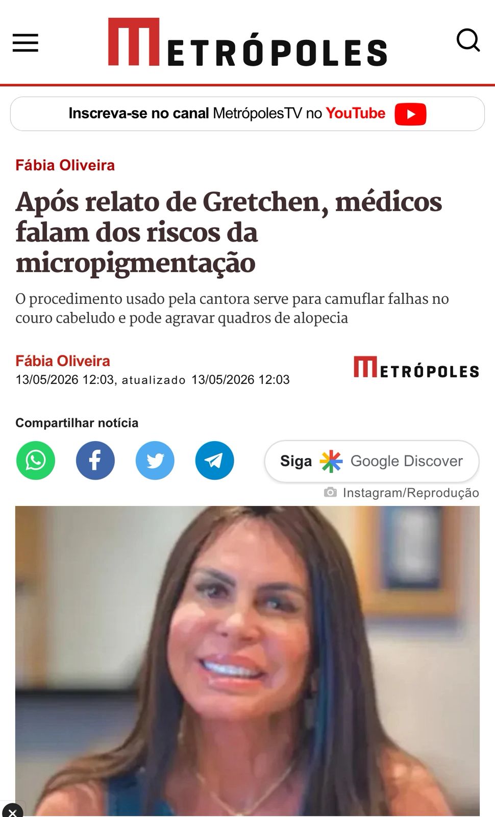 Matéria no Metrópoles