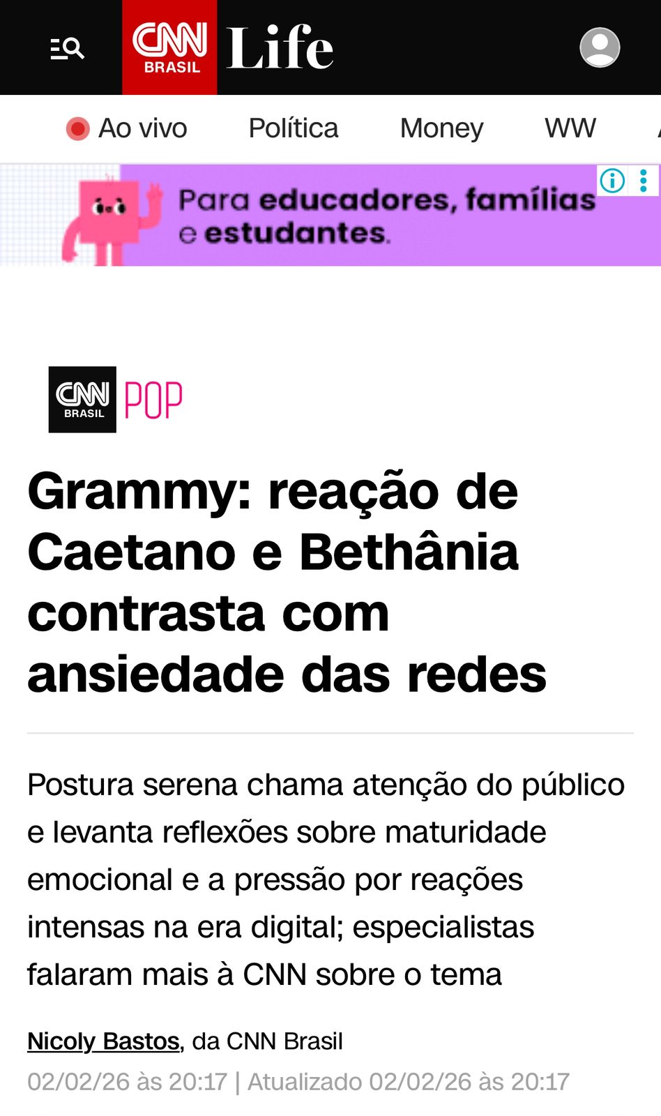 Matéria na CNN Brasil